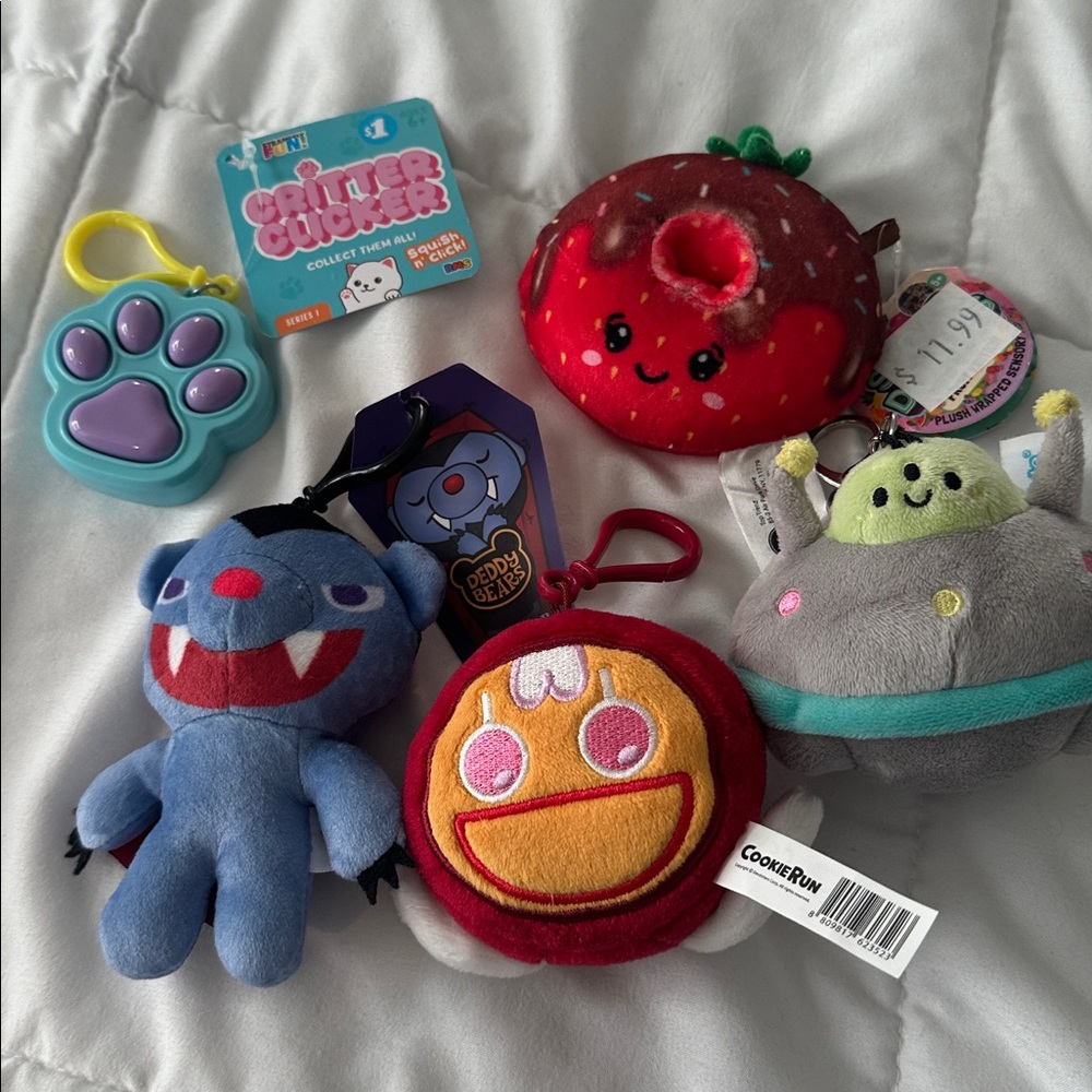 Red and Brown Plush STRESS Donut Toy. SQUEEZABLE.+ MORE.